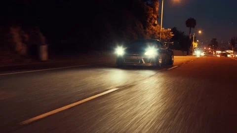 Driving at night Stock Footage 136270441