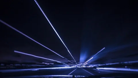 Driving at night infrared hyperlapse in New Orleans Stock Footage 87269678