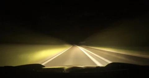Driving at night, point of view, timelapse, England, UK (pt.4) Stock Footage