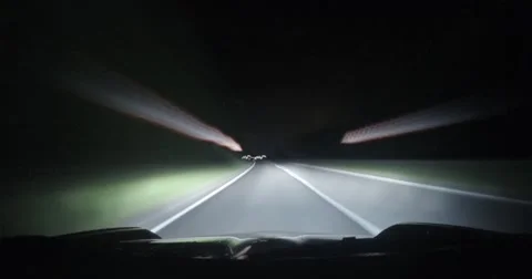 Driving at night, point of view, timelapse, England, UK (pt.3) Stock Footage 68433439