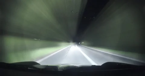 Driving at night, point of view, timelapse, England, UK Stock Footage 68433637