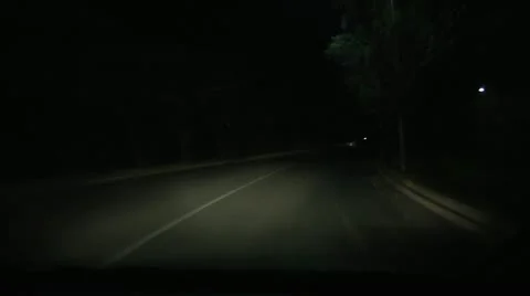 Driving at night. POV. Stock Footage 11525180