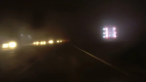 Driving at night through fog Video stock 84776145