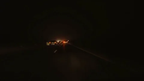 Driving at night through fog Video stock 84776149