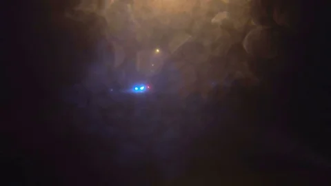 Driving at night through fog Stock Footage 84776232