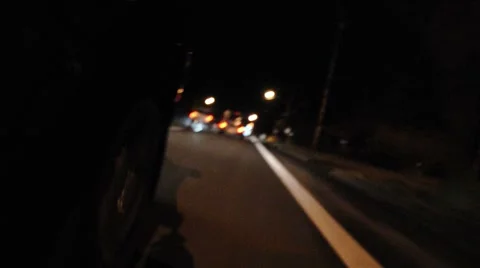 Driving at Night Time Stock Footage 1048220