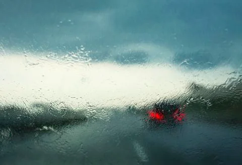 Driving with no visibility Foto stock