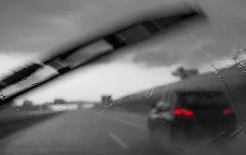 Driving with no visibility Foto stock