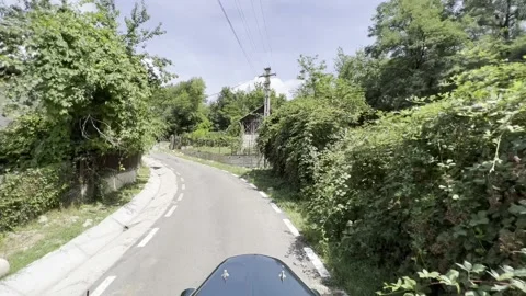 Driving an old IMS on country side roads in poor villages. Rural humble homes Video stock 220944409