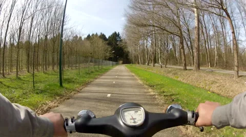 Driving oldtimer moped on sunny day Video stock 49087116
