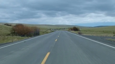 Driving on open empty road highway 2 Wallowas Oregon 2 Stock Footage 81652820
