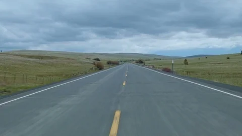 Driving on open empty road highway Wallowas Oregon 1 Stock-Footage 81652978