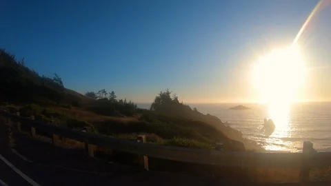 Driving Oregon Sunset Stock Footage 117064156