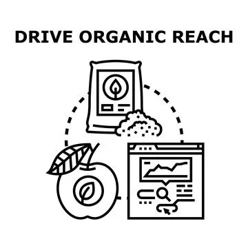 Driving organic reach using natural digital marketing growth Stock Illustration