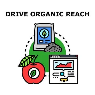 Driving organic reach using natural digital marketing growth Stock Illustration