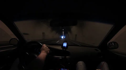 Driving Out of Tunnel - Accelerated Fast Motion Stock Footage 24674783
