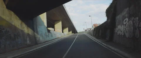 Driving out from underpass Stock Footage 147160288