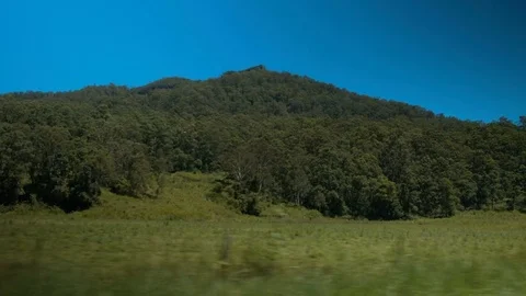 Driving Outside Car Window on Sunny Afternoon. Moving shot. Wideshot. Stock Footage 84885568