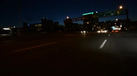 Driving over Bridge into City Stock Footage 68151819
