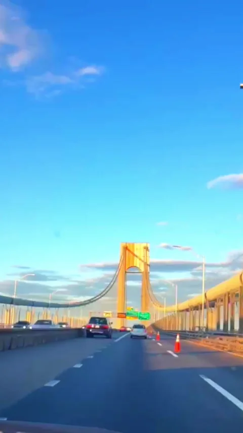Driving over bridge Stock Footage 335120450