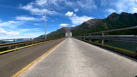 Driving over the Bridge of the Gods Stock Footage 157236838