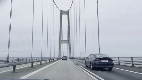 Driving over the bridge storebelt Stock Footage 294055505