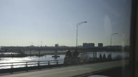 Driving over Bridge in Vancouver Stock Footage 148688301