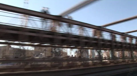 Driving over brooklyn bridge 库存影片 304870