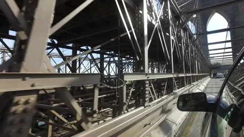 Driving Over the Brooklyn Bridge Stock Footage 311558517