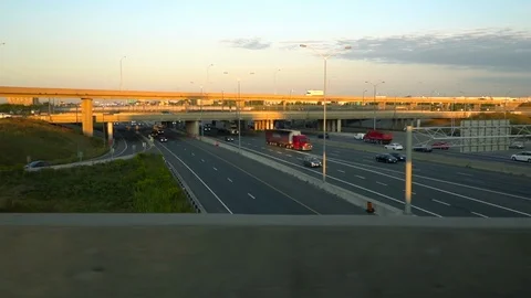 Driving over highway junction Stock Footage 118907609