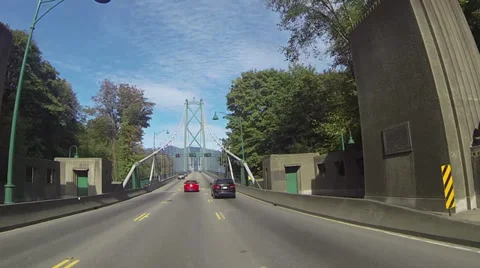 Driving over the Lion's Gate in Vancouver Stock Footage 34201707