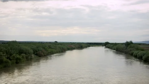 Driving over the Rio Grande River in New Mexico Stock Footage 137044418