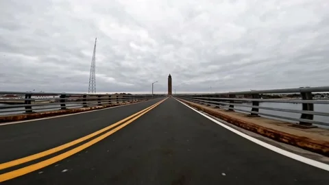 Driving Over The Robert Moses Bridge to Fire Island in 4K Stock Footage 231477380