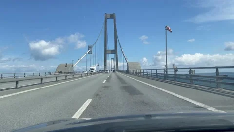 Driving over the storebelt bridge Stock Footage 228370561