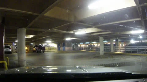 Driving in parking garage Stock Footage 22863554