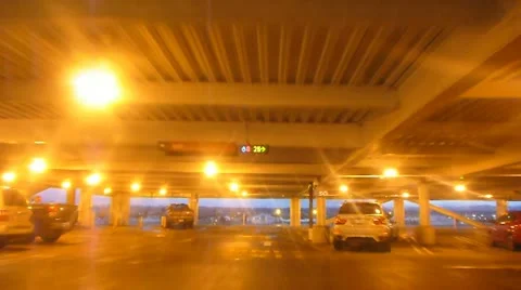 Driving from Parking Garage Time Lapse Stock Footage 19304789