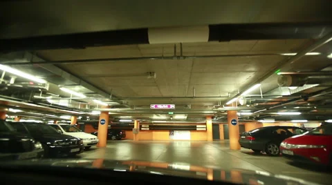 Driving in a Parking Lot Stock Footage 49540705
