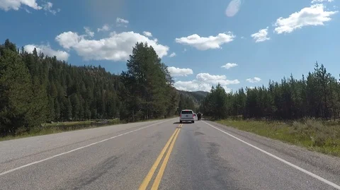 Driving passing through a Bison 2.7k Ultra HD gopro , No Filter Stock Footage 98573236