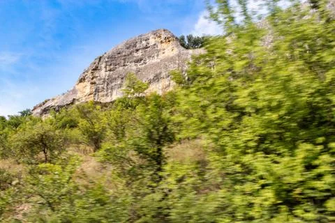 Driving past the cliffs. Photos