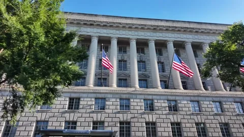Driving Past Department of Commerce in DC 動画素材 343675883