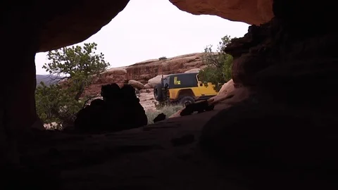 Driving Past a Desert Cave 스톡 동영상 72637445
