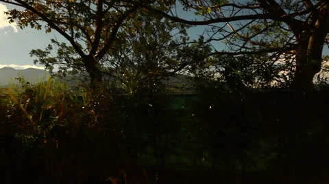 Driving Past Fields, Mountain and a Prison HD Video Stock-Footage 25063653