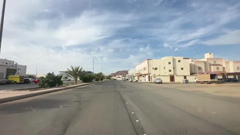 Driving Past Local Shops and Architecture in Medina Video stock 333934799