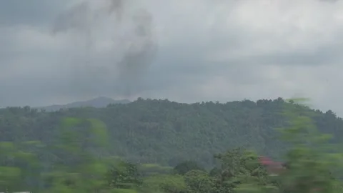 Driving Past Mountains Day Видео 327766239
