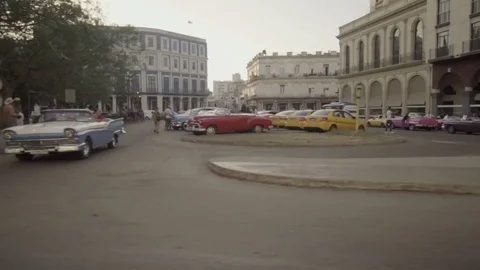 DRIVING PAST PARQUE CENTRAL, OLD HAVANA, 120FPS Video stock 72782619