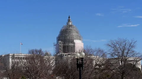 Driving past US Capital While Under Construction 動画素材 48132064