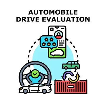 Driving performance evaluation selecting best automobile service Stock Illustration