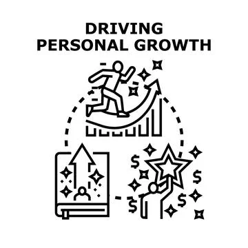 Driving personal growth vector concept illustration Stock Illustration