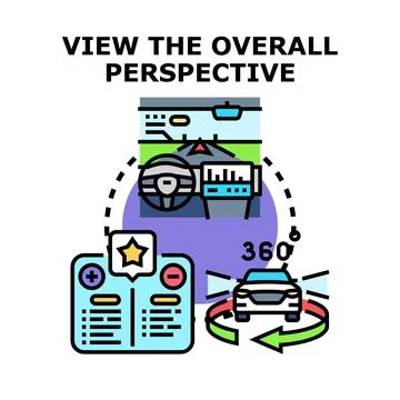 Driving perspective with 360 degree view and evaluation Stock Illustration