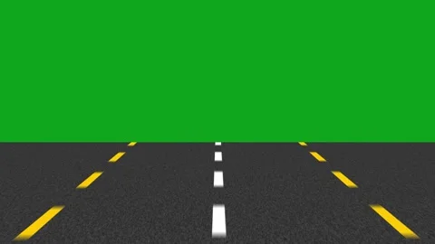 Driving Perspective Road Animation with Green Screen Stock-Footage 321281331